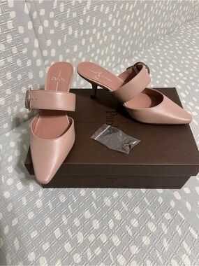 Linea Paolo Pink Pointed-Toe Mule Heels